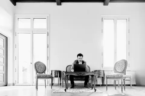 Mathias Del Cistia au travail